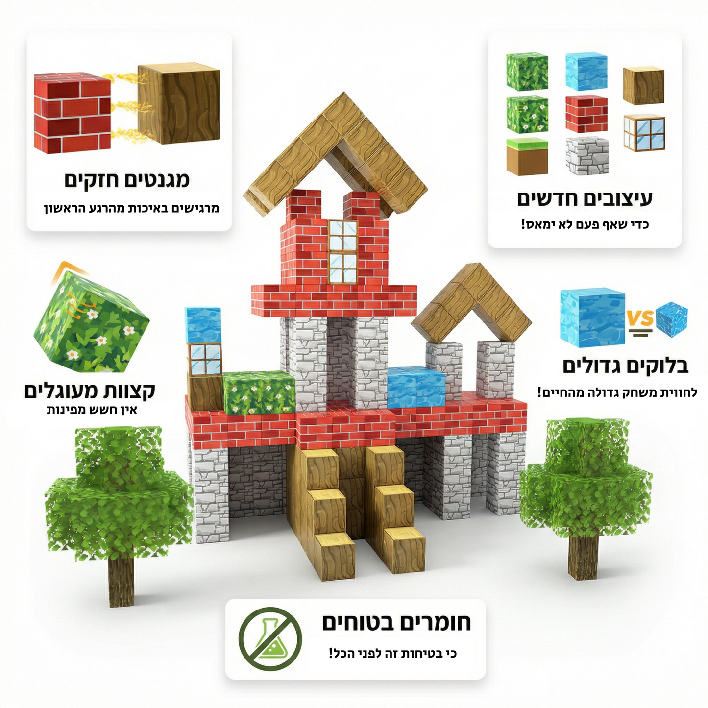 רילבלוק™ – משחק בנייה מגנטי