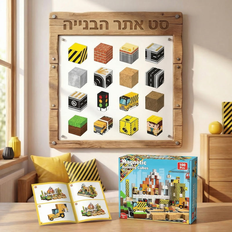 בילדבלוק™-  סט 100 קוביות מגנטיות