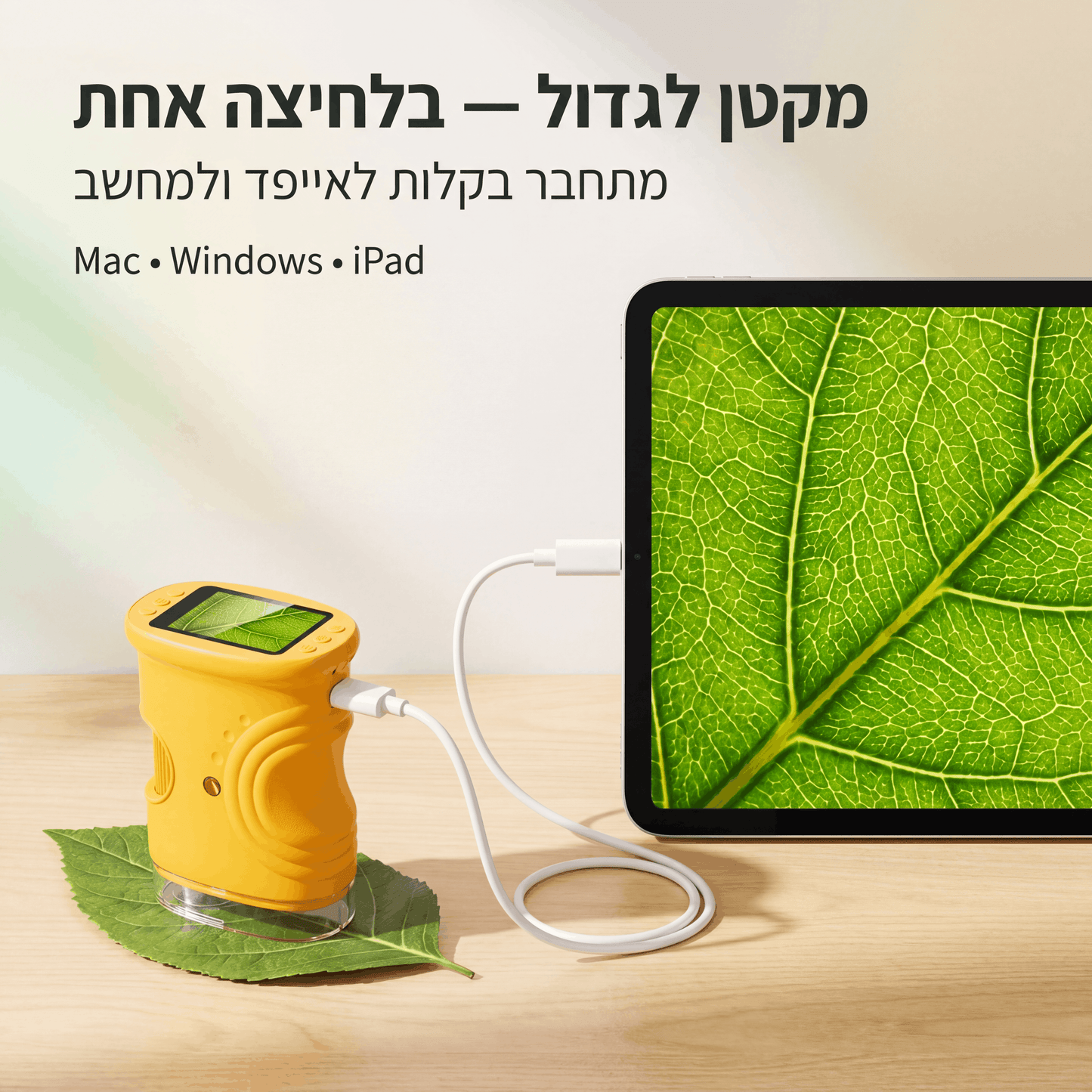 זומיקס™ מיקרוסקופ דיגיטלי לילדים – חקר מהנה