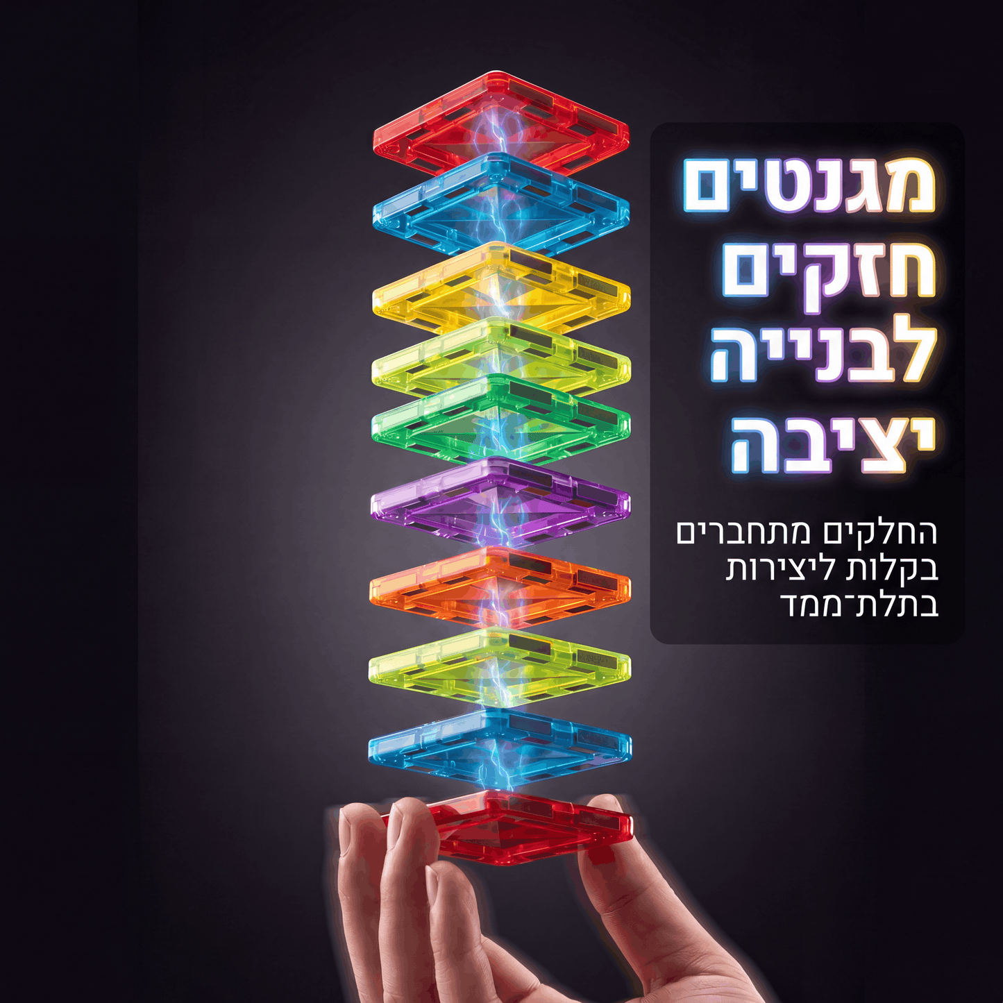 מגנטיילס™ - לוחות מגנטים מפזרי אור
